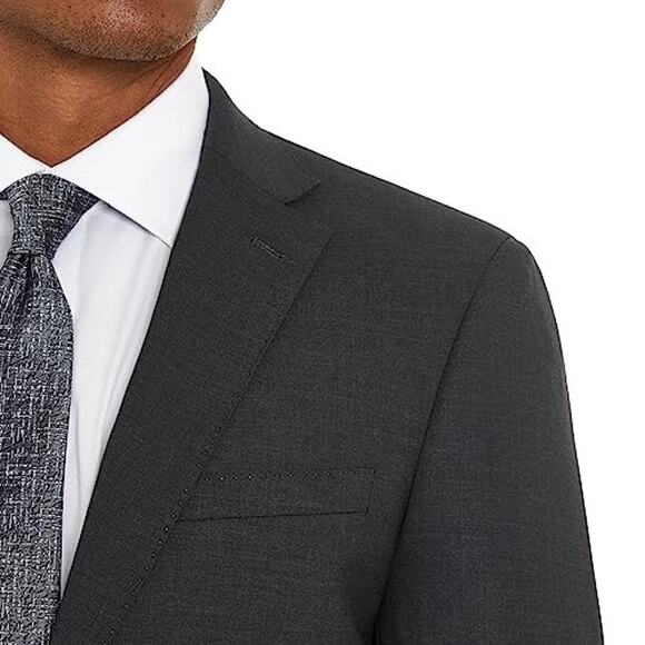 NWT Calvin Klein Men's Slim Fit Performance Wool Suit ,Dark Grey-SZ 38 - Picture 2 of 4